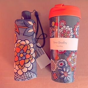 Vera Bradley travel mug and mini umbrella